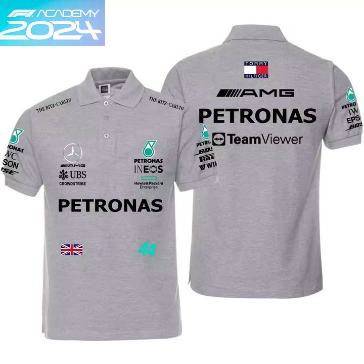 2024 Polo Mercedes AMG Petronas F1 No.44 Lewis Hamilton Coton Homme